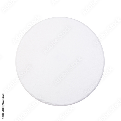 White pill isolated on white background