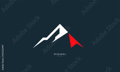 a line art icon logo of a mountain
