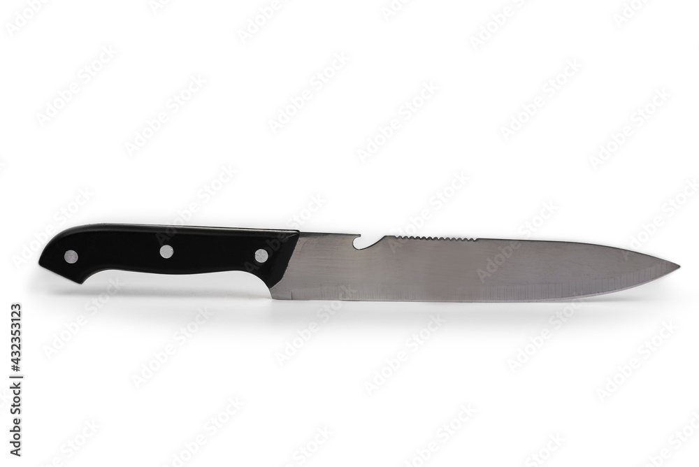 New kitchen knife on a white background New kitchen knife on a white background