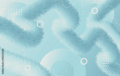 abstract 3d fluffy tinsel with geometry shape background