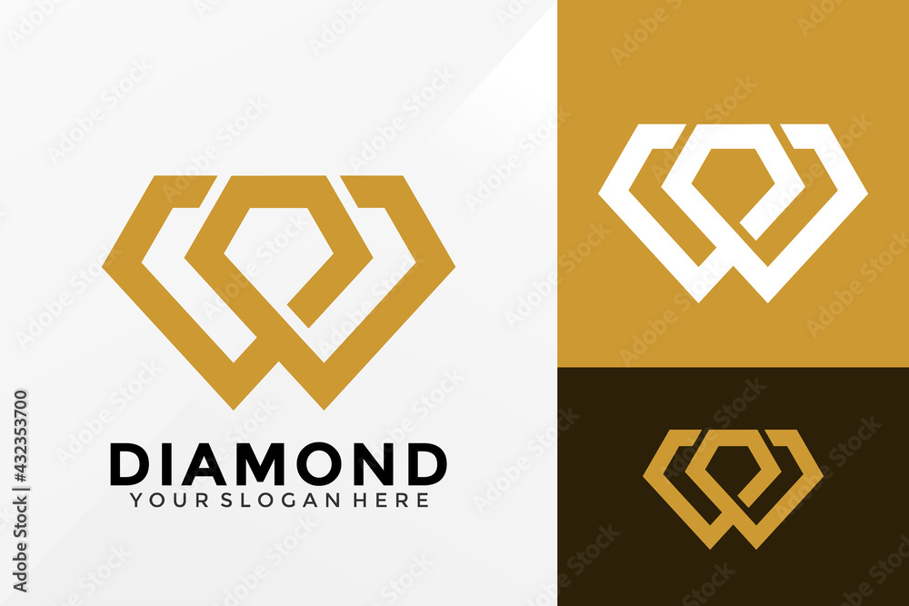 Abstract Letter W Diamond Creative Logo Design, Brand Identity logos vector, modern logo, Logo Designs Vector Illustration Template