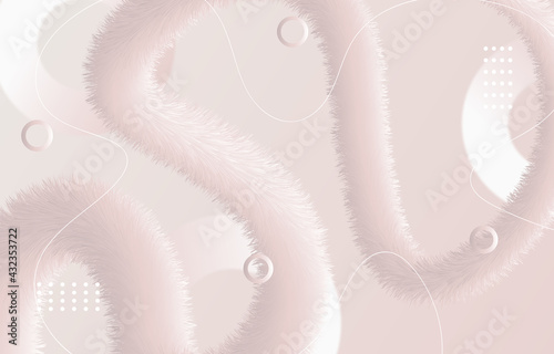 abstract 3d fluffy tinsel with geometry shape background