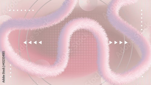abstract 3d fluffy tinsel with geometry shape background