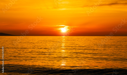 Beautiful Sunset over the Sea Horizon, Nature Background © VIKTORIIA