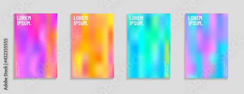 Set of abstract gradient colourful backgrounds. Modern trendy color display themes. Template design for mobile app, card, banner.