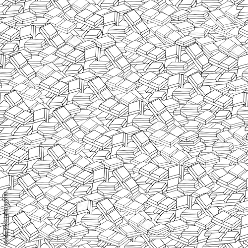 Сhocolate Black and white seamless pattern. Vector illustration of a bar of chocolate for menu, paper for decoration and fabric.