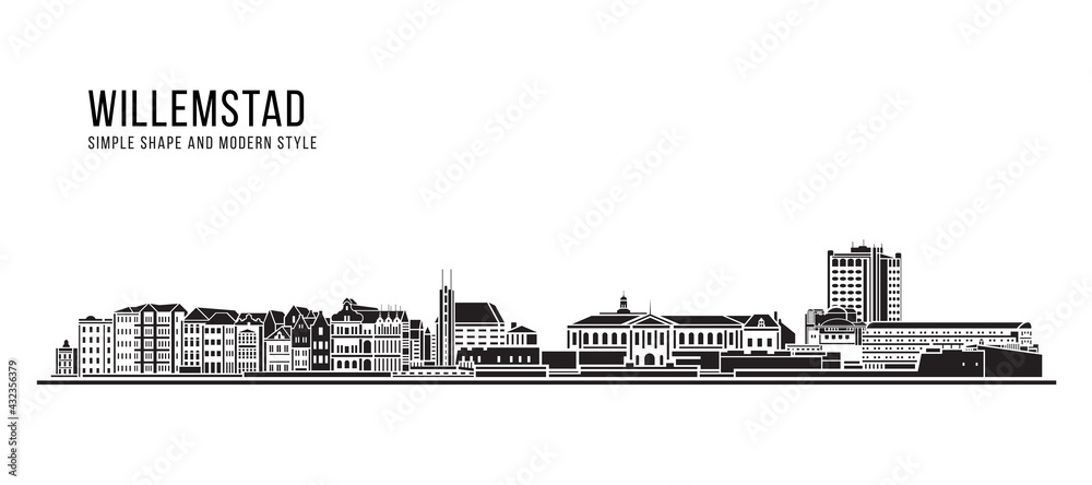 Cityscape Building Abstract Simple shape and modern style art Vector design -  Willemstad