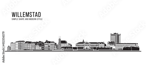 Cityscape Building Abstract Simple shape and modern style art Vector design -  Willemstad photo