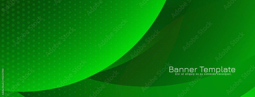 Glossy green color modern wave style banner design Glossy green color modern wave style banner design