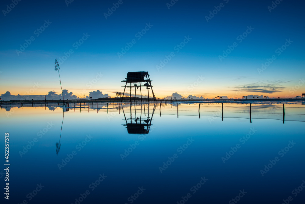 Dawn in beach, nature blue background Dawn in beach, nature blue background