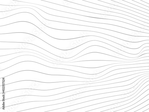 Gray lines on the white background.Warped lines made for your project.