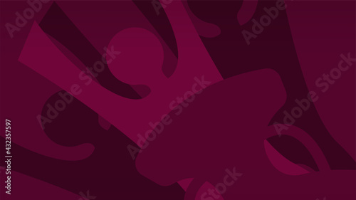 Scarlet abstract background with silhouette of football players and cup. Template 2022. Soccer. Vector illustration