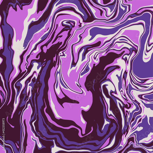 Fluid art texture. Abstract backdrop with swirling paint effect. Liquid acrylic picture with artistic mixed paints. Can be used for baner or wallpaper. purple and gray overflowing colors. EPS