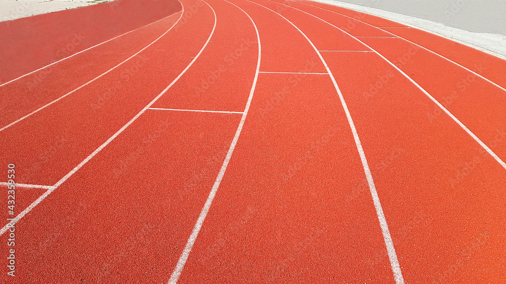 Athletics track curve for running or jogging