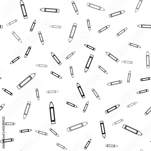 Black Marker pen icon isolated seamless pattern on white background. Vector