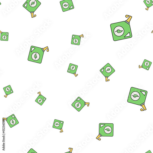 Environmentally friendly fuel. Seamless pattern of ecological icons