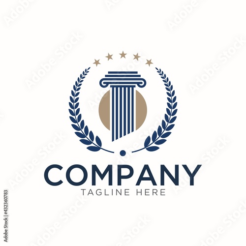 Attorney Law Pillar logo design 