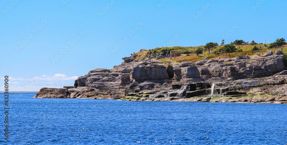 Rugged cliffs along the ocean