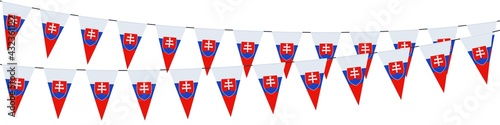 Photography Garlands in the colors of Slovakia on a white background