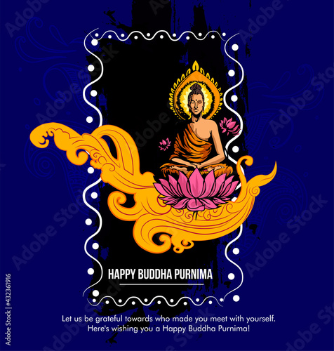 Illustration Of Buddha Purnima Background.with nice and creative design © mona_