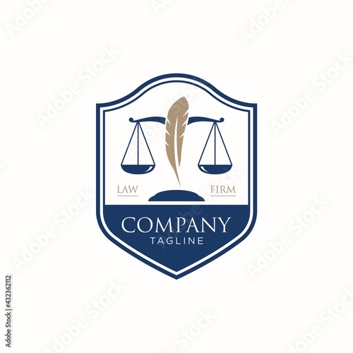 Attorney Law scale Feathers Logo design