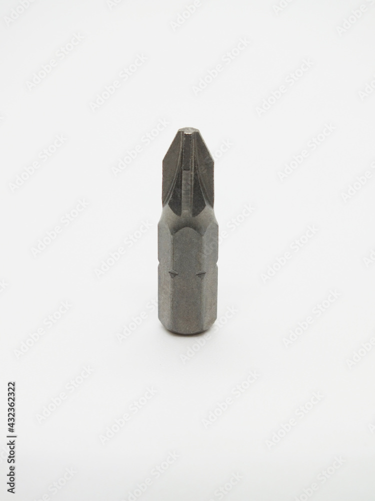 Phillips head screwdriver bit isolated on a white background. Phillips head screwdriver bit isolated on a white background.
