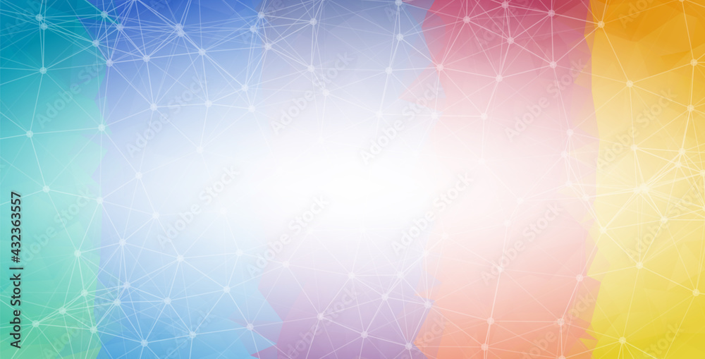 Abstract Rainbow Polygonal Space Background with Connecting Dots and Lines. Connection structure and science background. Futuristic HUD design. Abstract Rainbow Polygonal Space Background with Connecting Dots and Lines. Connection structure and science background. Futuristic HUD design.