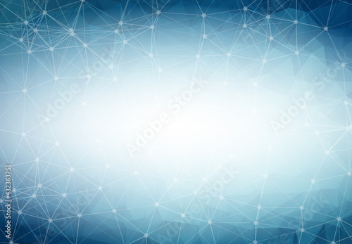 Abstract Blue Polygonal Space Background with Connecting Dots and Lines. Connection structure and science background. Futuristic HUD design.