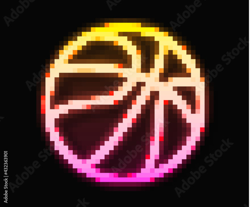 Glowing neon line Basketball ball icon isolated on black background. Sport symbol. Vector