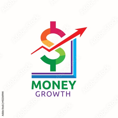Money Growth Colorful logo design 