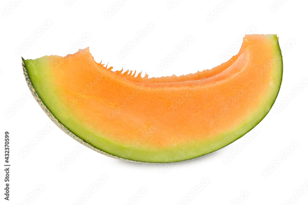 cantaloupe melon slice isolated on white background. cantaloupe melon slice isolated on white background.