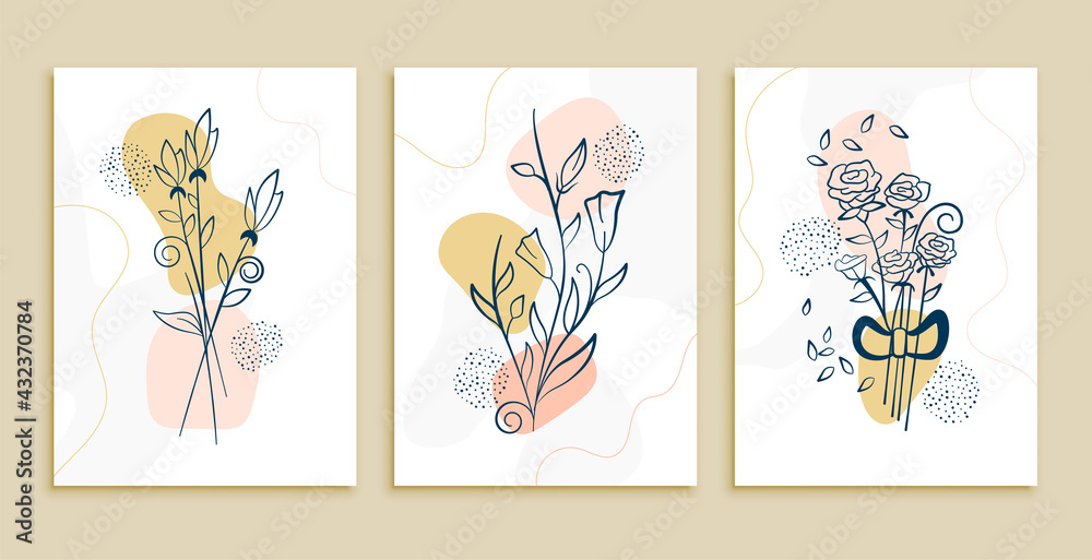 poster set in leaves and flower style