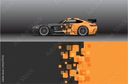 Abstract Race car wrap sticker design and sports background for daily use racing livery or car vinyl stickers