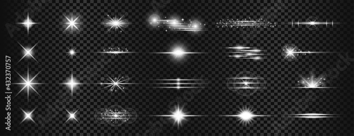 white transparent light streak lens flare effect