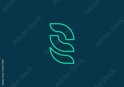 Initial Letter E Modern Logo, Initial Letter Logo For Company Name, Alphabet Logo Template Ready For Use, Modern Initial Logo
