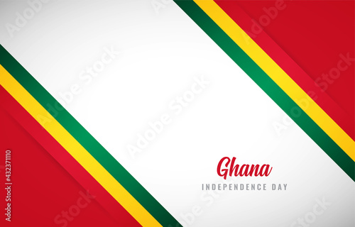 Happy Independence day of Ghana with Creative Ghana national country flag greeting background