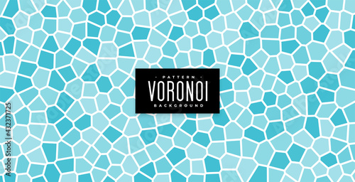 underwater tiles or bathroom wall blue voronoi pattern background