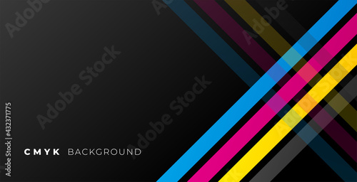 abstract black background with cmyk lines photo