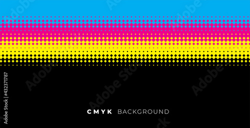 halftone background with cmyk colors