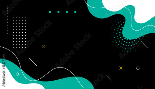 abstract fluid shapes memphis style background