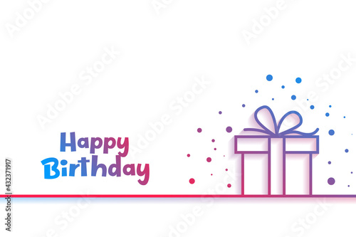 happy birthday card with giftbox