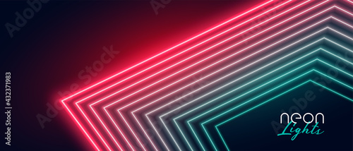 red and green neon light lines background