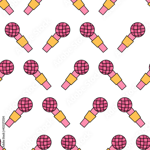 song microphone seamless pattern textile print. repeat pattern background design