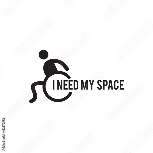 Dissability right sticker logo design template