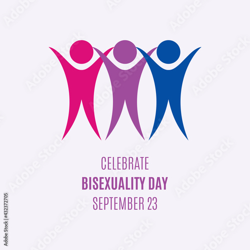 Celebrate Bisexuality Day vector. Group of purple people abstract icon vector. Colorful people figures standing in a row vector. Bisexuality Day Poster, September 23. Important day