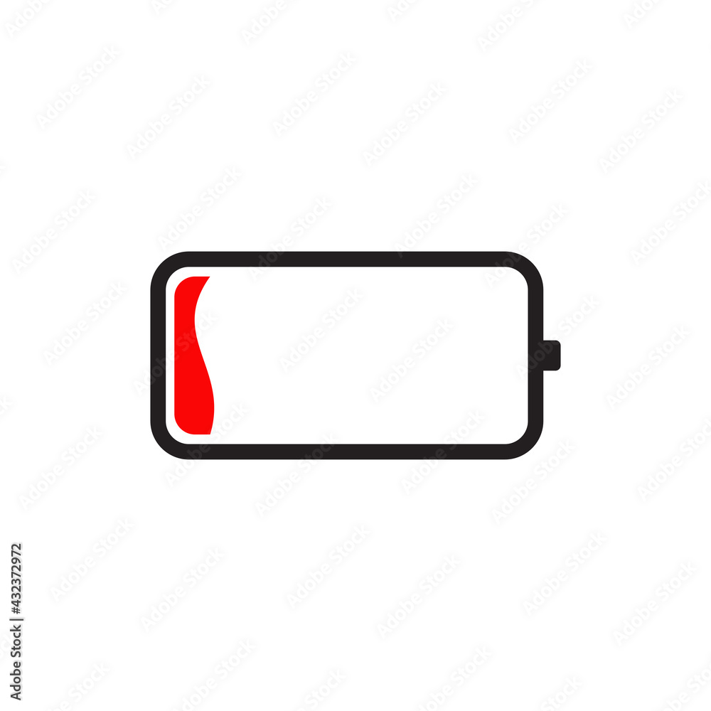 Low battery icon logo design template Low battery icon logo design template