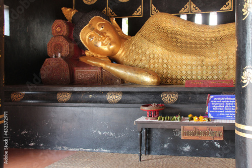 buddhist temple (wat chedi luang) in chiang mai in thailand  photo