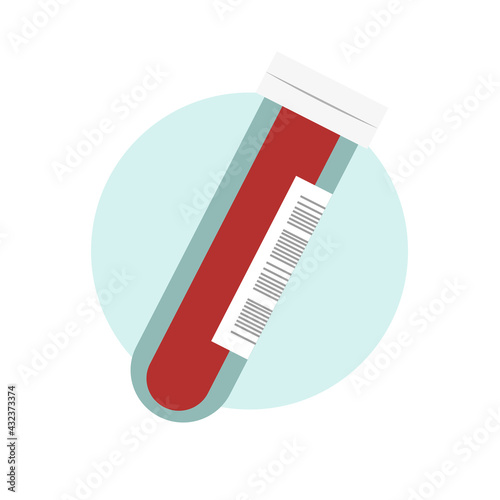 Test tube with blood icon. Medicine. Vector graphics