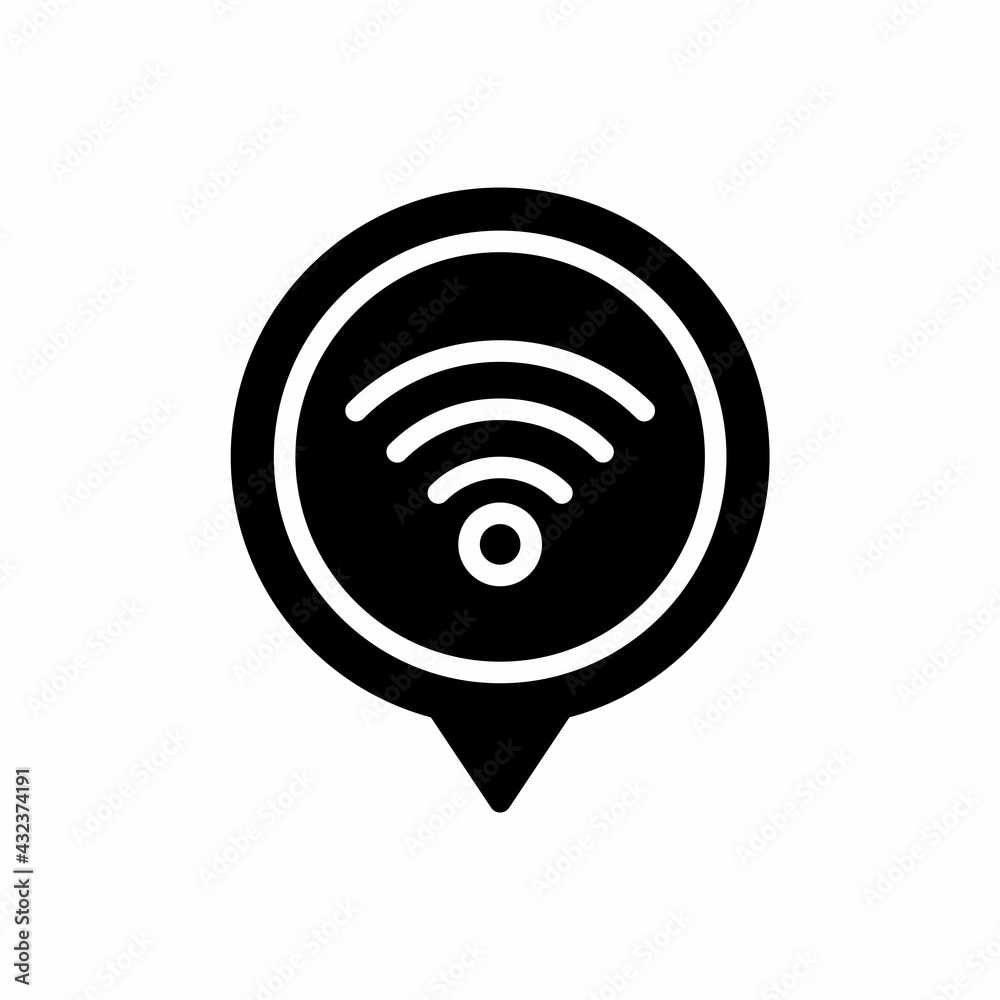 Wifi signal location pin icon with glyph style. Placeholder vector icon Wifi signal location pin icon with glyph style. Placeholder vector icon
