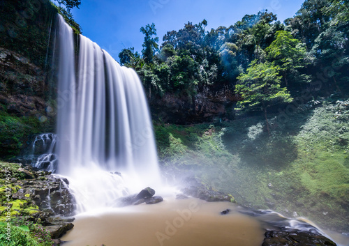 Fototapeta Naklejka Na Ścianę i Meble -  Beautiful Dambri waterfall is inside the forest, Bao Loc city, VietNam
